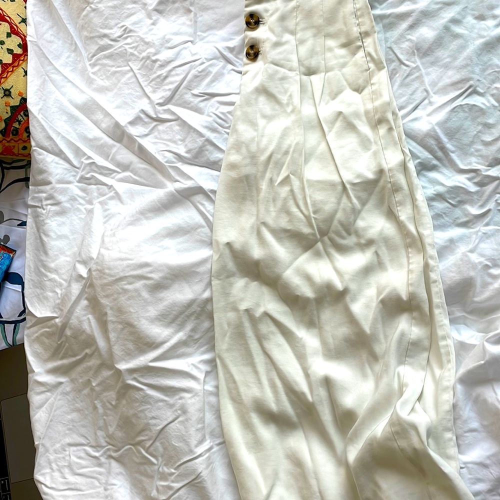 Elegant Cream High-Waisted Pants